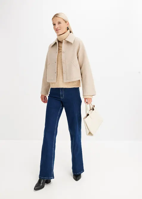 Wide Leg Jeans High Waist, ekologisk bomull, bonprix