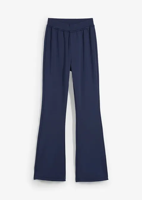 Flared jerseybyxa med ruggad insida, bonprix