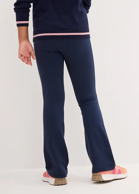 Flared jerseybyxa med ruggad insida, bonprix