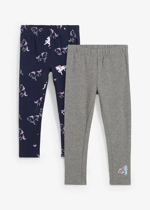 Termoleggings för barn i bomullsmix (2-pack), bonprix
