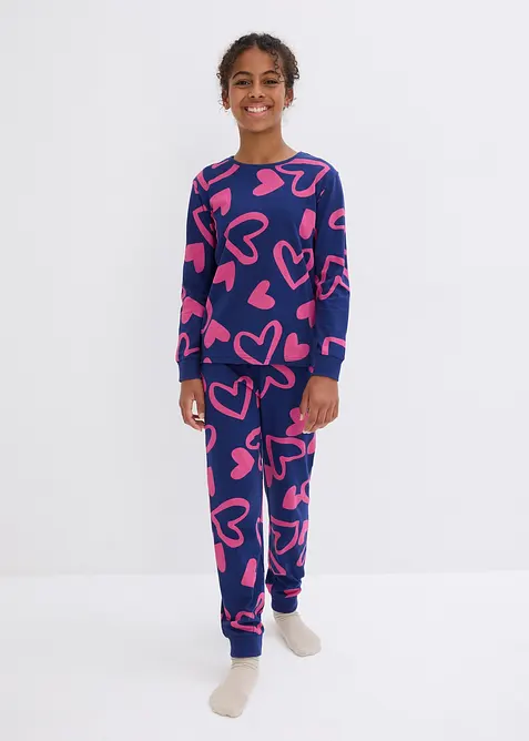 Pyjamas av ekologisk bomull (2 delar), bonprix