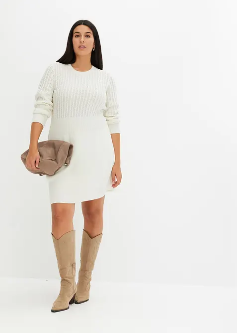 Stickad klänning, bonprix