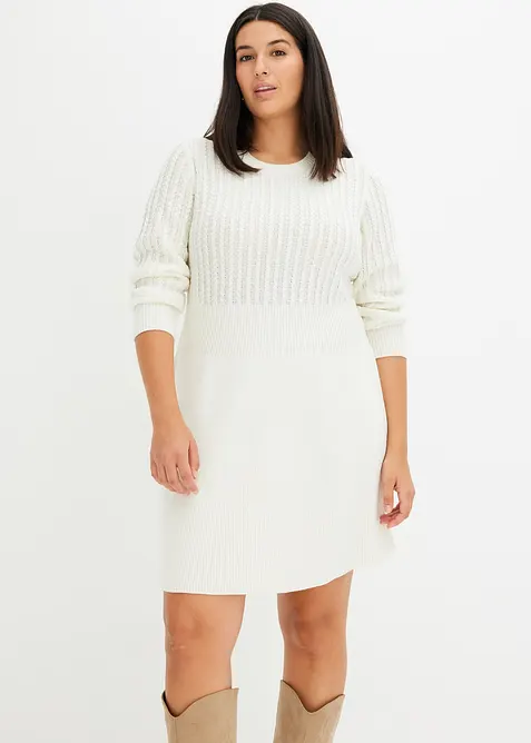 Stickad klänning, bonprix