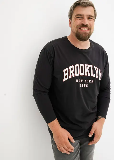 L&aring;ng&auml;rmad T-shirt i ekologisk bomull, Loose Fit, bonprix