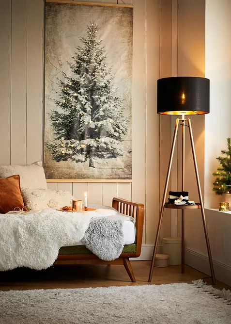 Canvastavla med LED-belysning och julgransmotiv, bonprix