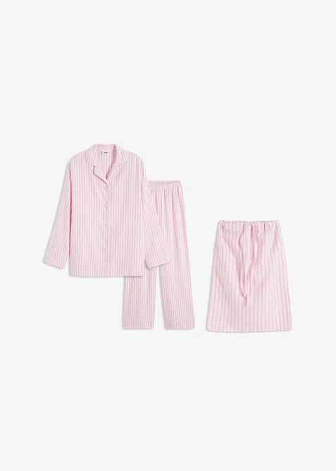V&auml;vd flanellpyjamas med g&aring;vop&aring;se, bonprix