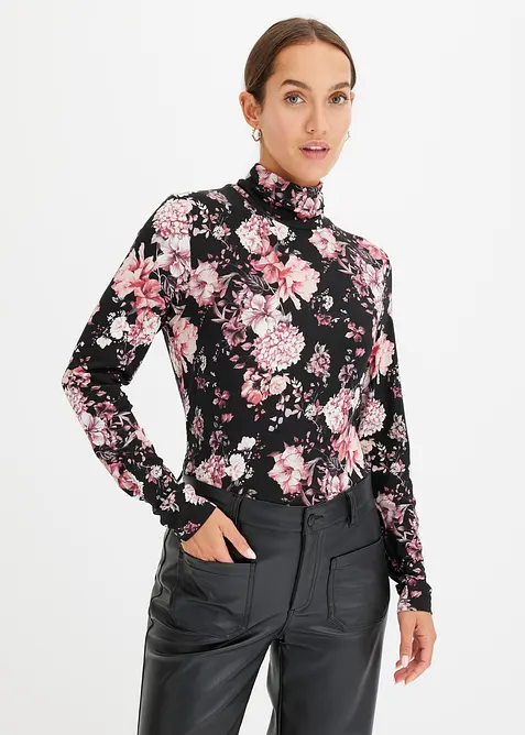 Långärmad topp i mjuk viskosmix, bonprix