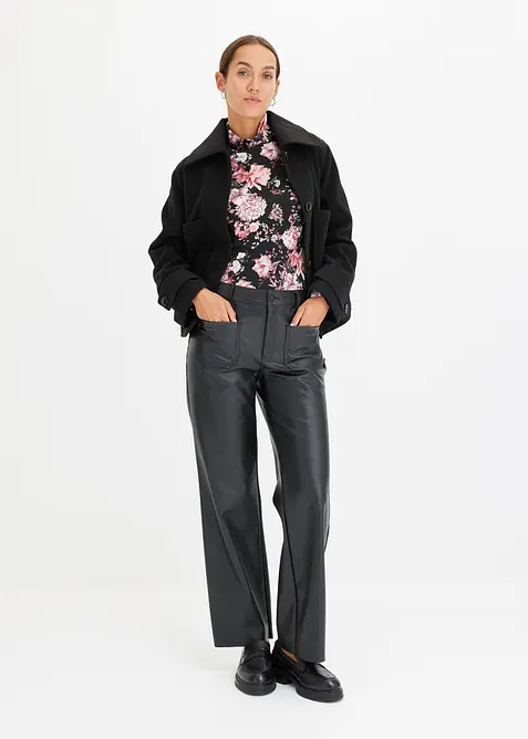 Långärmad topp i mjuk viskosmix, bonprix