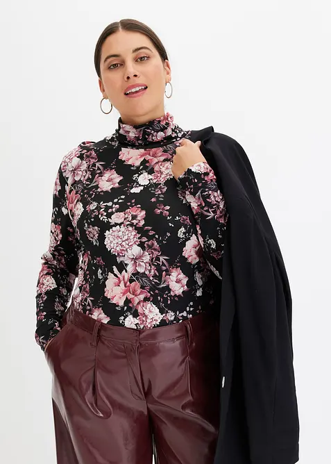 Långärmad topp i mjuk viskosmix, bonprix