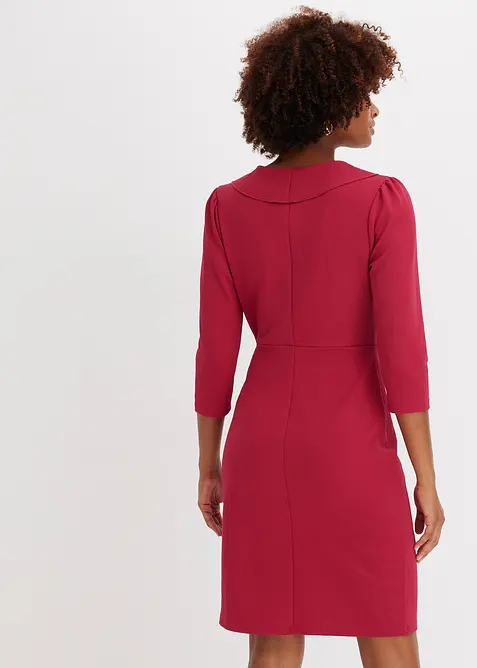 Minikl&auml;nning i strukturerad crepe med volang, bonprix