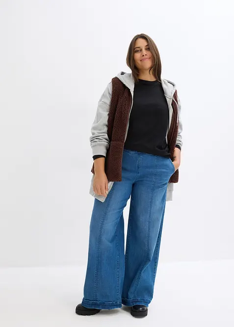 L&aring;ng&auml;rmad topp i Slim Fit av ekologisk bomull (2-pack), bonprix