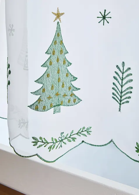 Cafégardin med julgransbrodyr, bonprix