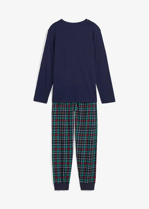 Barnpyjamas med flanellbyxa och ekologisk bomull (2 delar), bonprix