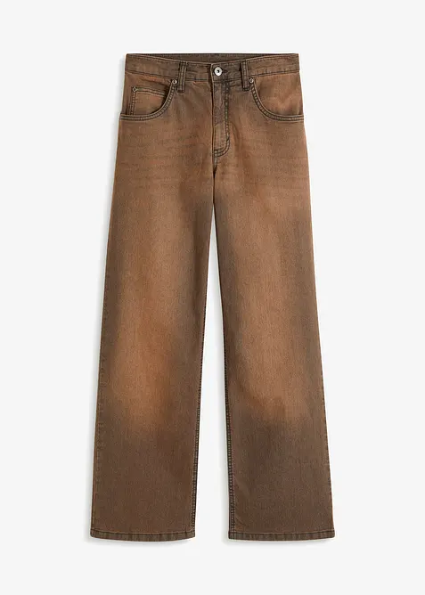 Vida jeans med hög midja, vintagetvättade, bonprix