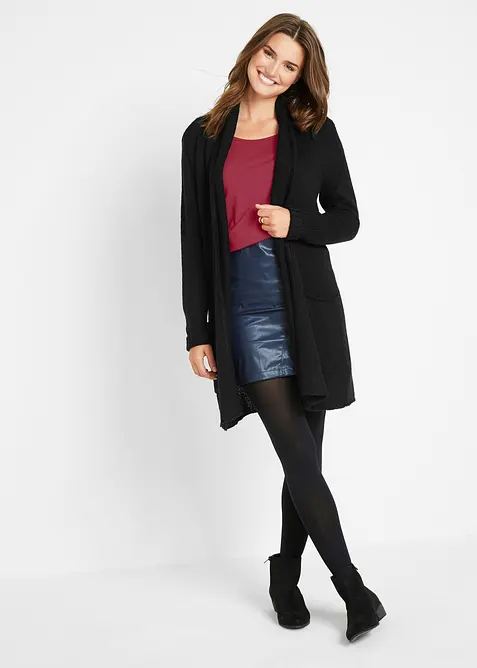 Figurnära topp med långa ärmar, bonprix