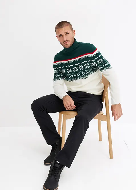 Lusem&ouml;nstrad tr&ouml;ja med polokrage, bonprix