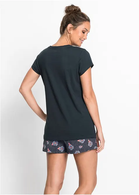 Pyjamas med shorts, av ren bomull, bonprix