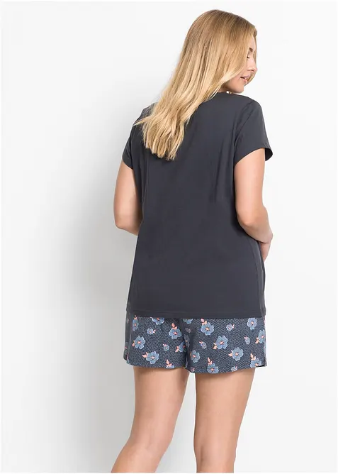 Pyjamas med shorts, av ren bomull, bonprix