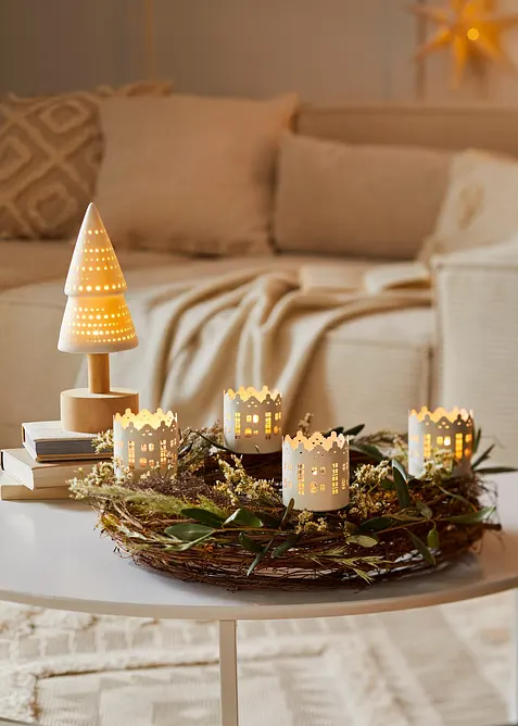 Ljush&aring;llare f&ouml;r adventskrans (4-pack), bonprix