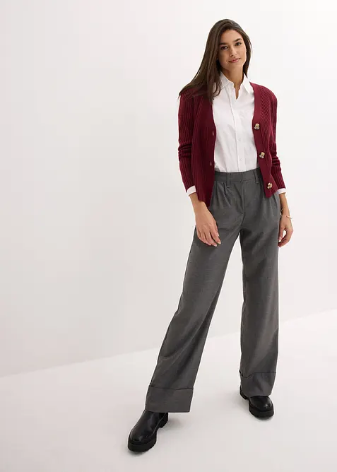 Ribbstickad cardigan, bonprix