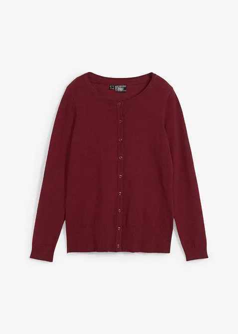 Finstickad cardigan  i basmodell med återvunnen bomull, bonprix