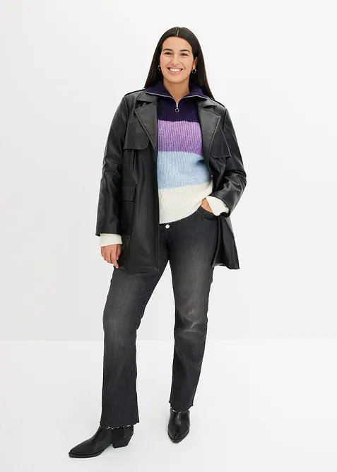 Tr&ouml;ja med krage och dragkedja, bonprix