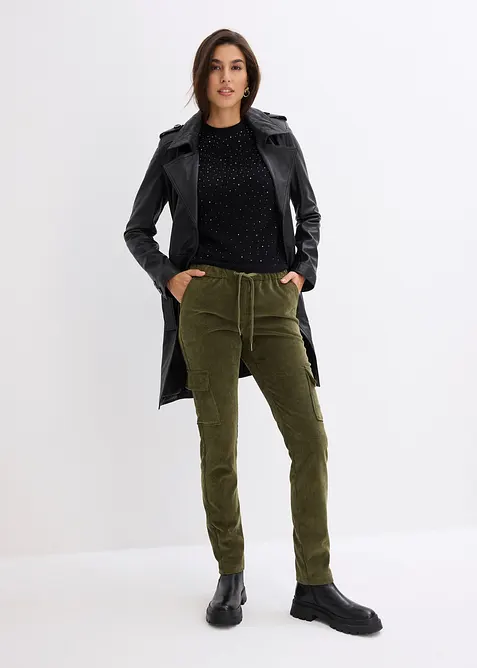 Dra p&aring;-byxa i sammetsmanchester, bonprix