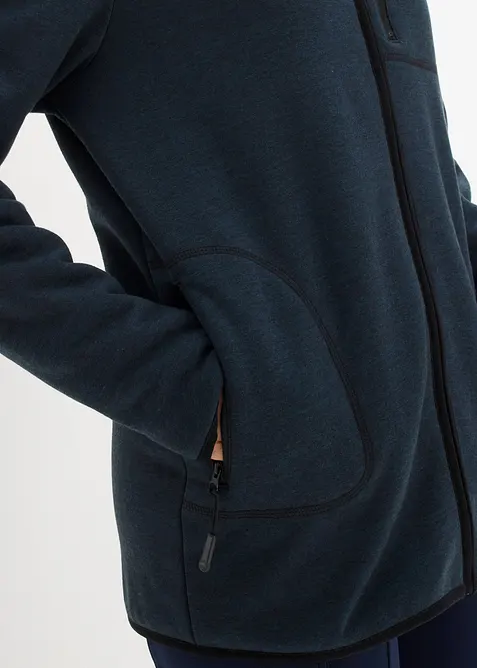 Jacka av stickad fleece med teddyfoder, bonprix