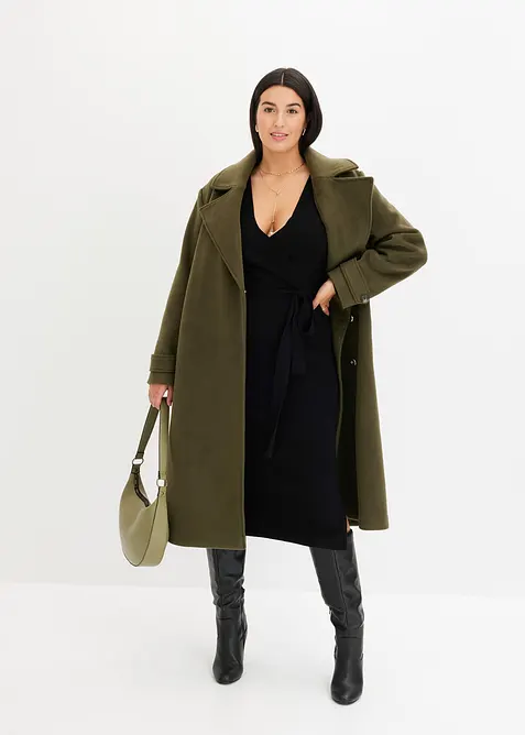 Stickad klänning i följsam viskosmix, bonprix