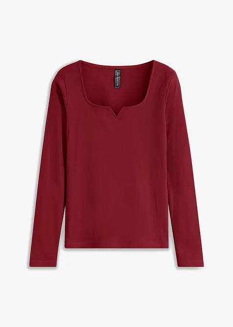 Ribbstickad topp i ekologisk bomull, bonprix