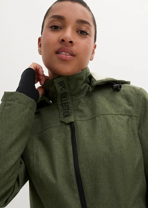 Lång vattentät funktionsjacka med teddyfleece, bonprix