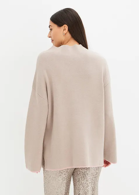 Vändbar finstickad tröja, bonprix