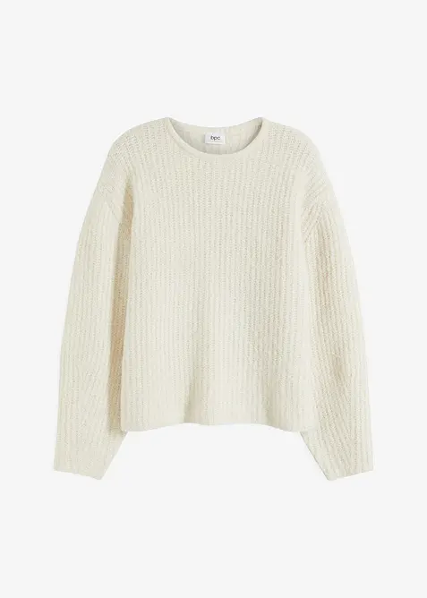 Fluffig stickad tröja, bonprix