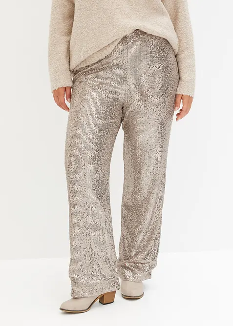 Paljettbyxa i jersey, bonprix