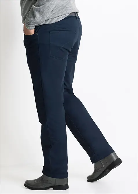 Stretchig byxa med v&auml;rmande flanellfoder, normal passform, raka ben, bonprix