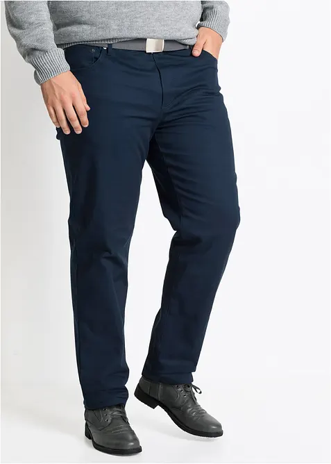 Stretchig byxa med v&auml;rmande flanellfoder, normal passform, raka ben, bonprix