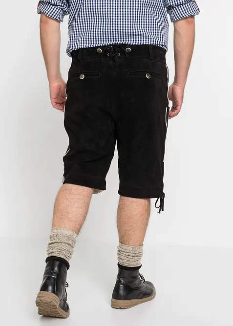 Kort läderbyxa, normal passform, bonprix