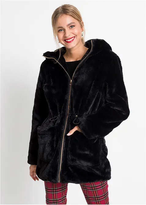 Avslappnad jacka i pälsimitation, bonprix