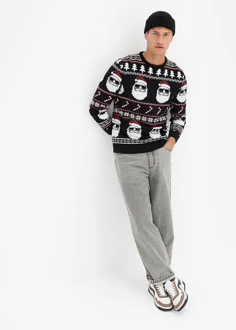 Mönstrad tröja med återvunnen bomull, bonprix