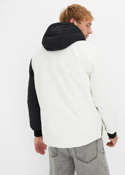 Vinterjacka med huva och blockfärger, bonprix