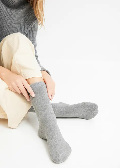 Fodrade frott&eacute;strumpor med ekologisk bomull (4-pack), bonprix