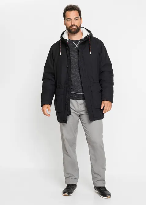 Vinterparkas med teddyfodrad huva, bonprix