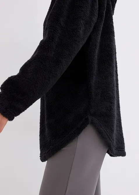 Mysig l&aring;ng fleecetr&ouml;ja i oversizemodell, bonprix
