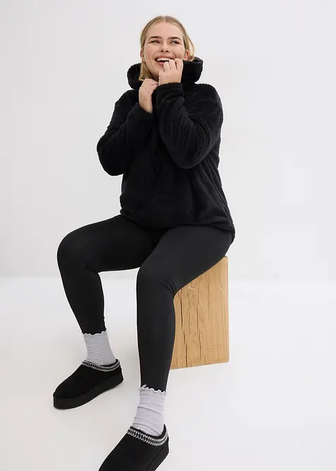 Mysig l&aring;ng fleecetr&ouml;ja i oversizemodell, bonprix