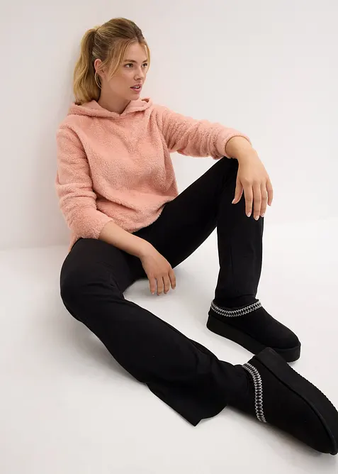 Mysig l&aring;ng fleecetr&ouml;ja i oversizemodell, bonprix