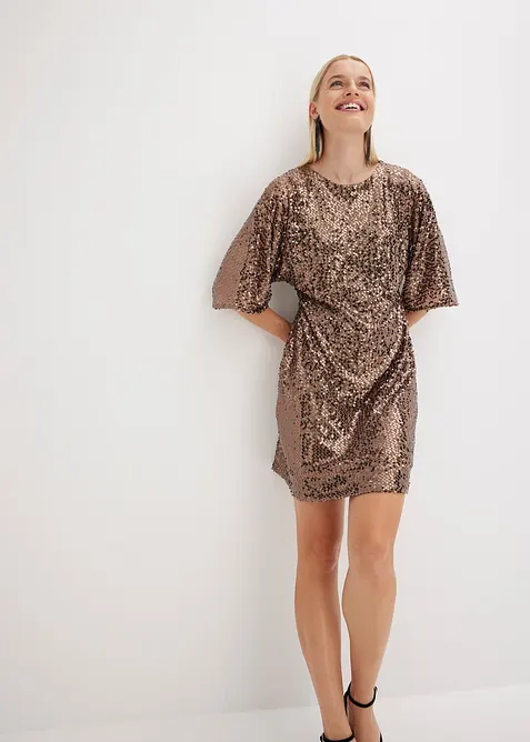 Oversizeklänning med paljetter, bonprix