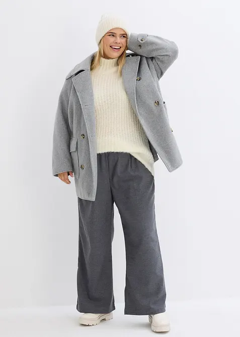 Vid byxa med yllelook, bonprix