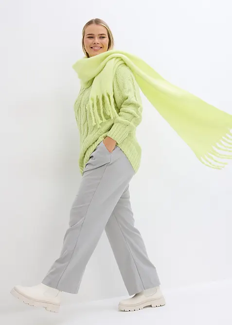 Tr&ouml;ja med fl&auml;tstickning, bonprix