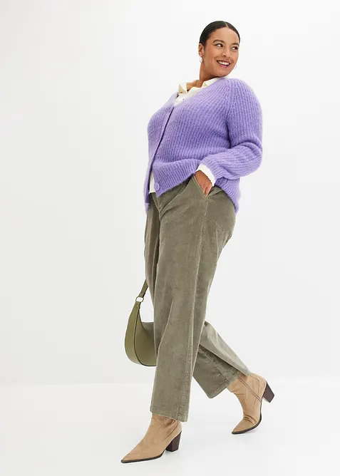 Ribbstickad cardigan, bonprix