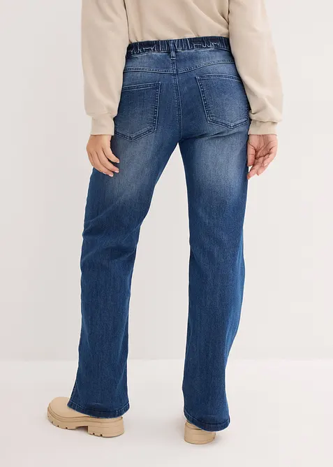Wide Leg Jeans High Waist med bekv&auml;m midja, bonprix